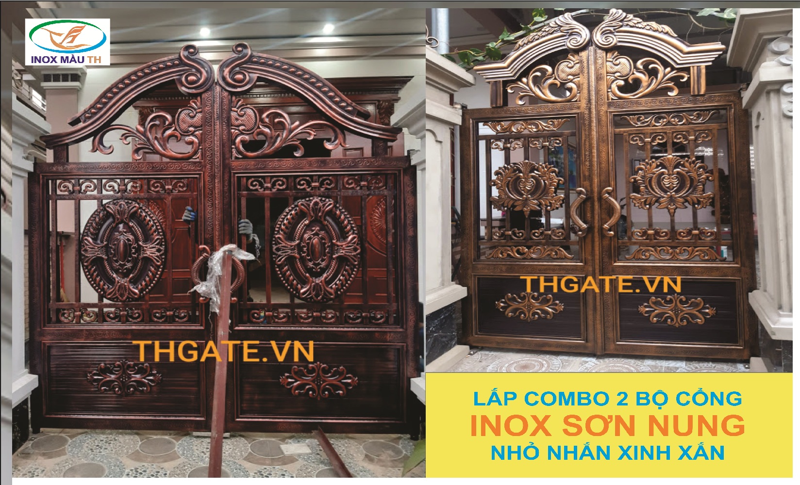Cổng Inox Sơn Nung